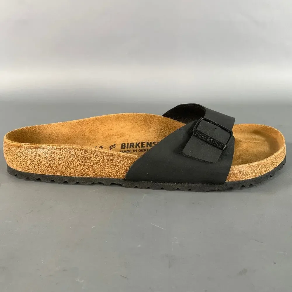 Birkenstock Black Madrid Single Strap Cork Footbed Sandals